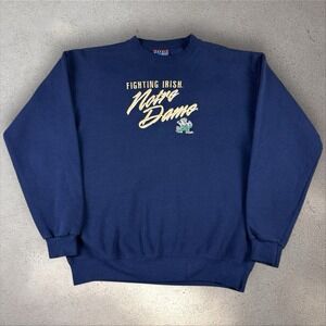 Vintage Notre Dame Fighting Irish Embroidered‎ Sweatshirt Crewneck Sz L